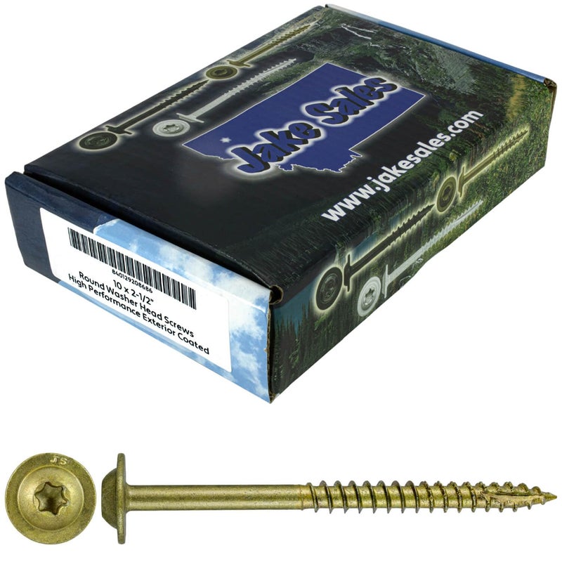 Jake Sales #10 x 2-1/2" Bronze Star Multipurpose Exterior Coated Modified Truss Head Cabinet Wood Screw Torx/Star Drive Head - (5 POUNDS - 395 Approx. Screw Count) - Image 1